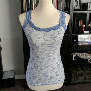 Blue and white tank top